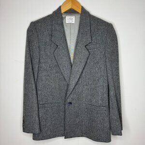 Vintage Koret Career Petites Gray Blazer - 100% Merino Wool - Size 6 Petite